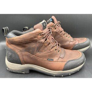 Ariat Men's Leather Boots 13-D Brown Terrain Waterproof Dry Shield Lace Up GUC